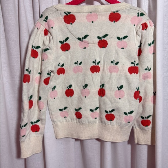 Hanna Andersson Apple Print Knit Cardigan 100% Cotton size 4 - Picture 4 of 5